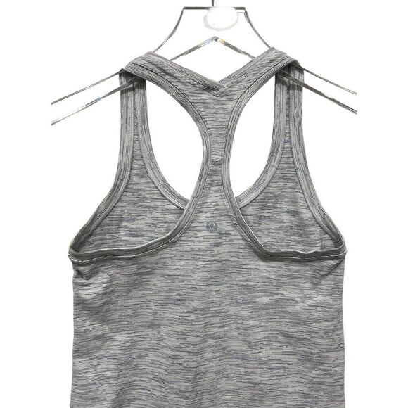 Lululemon Athletica Gray Heathered Pinstriped Tant Top Size M Racerback - Picture 5 of 5